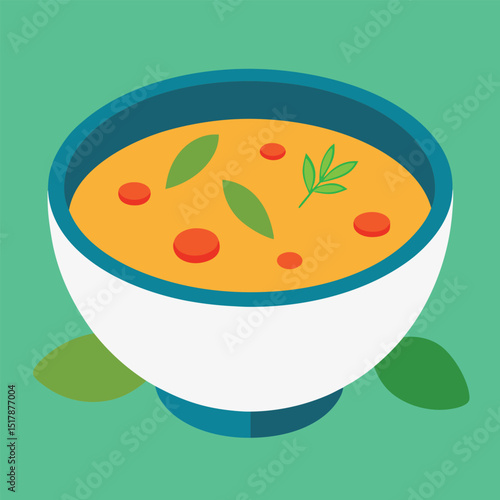 Vegetable Soup in Bowl vegetable soup with egg