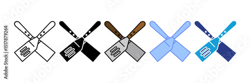 Spatula Icon Set Multiple Style Collection