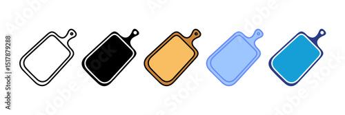 Cutting Board Icon Set Multiple Style Collection