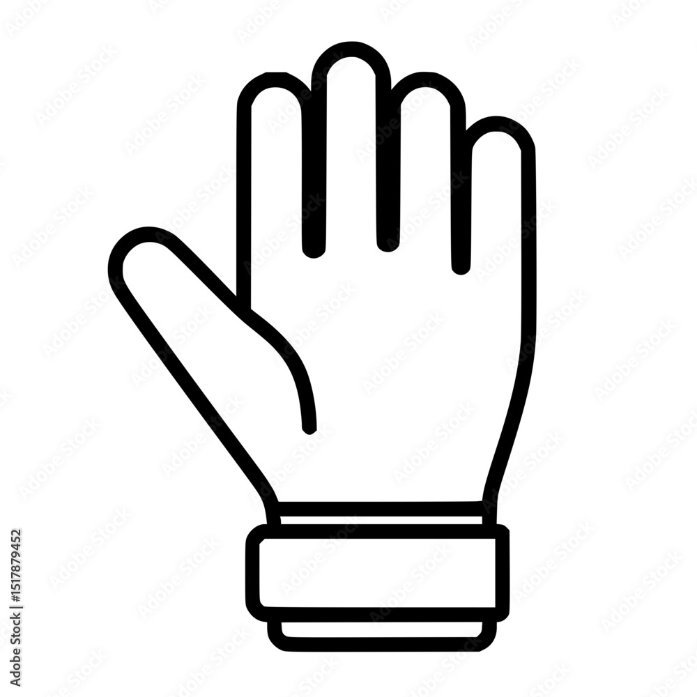 Obraz premium Minimalist Goalkeeper Glove Vector Icon