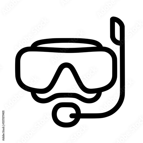 Minimalist Scuba Mask Vector Icon