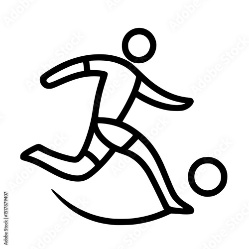 Minimalist Soccer Player Vector Icon