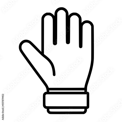 Minimalist Goalkeeper Glove Vector Icon