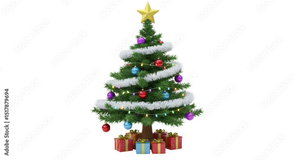 Isolated Christmas Tree with Gifts Isolated Christmas Tree with Gifts