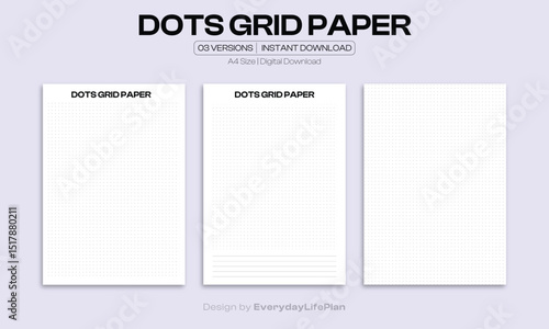 Minimalist Dots Grid Paper Printable – Bullet Journal, Sketching & Planning Pages