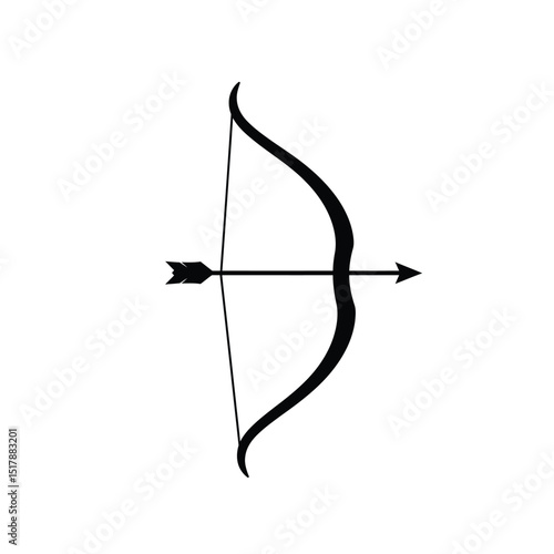 Classic bow and arrow silhouette archery sport