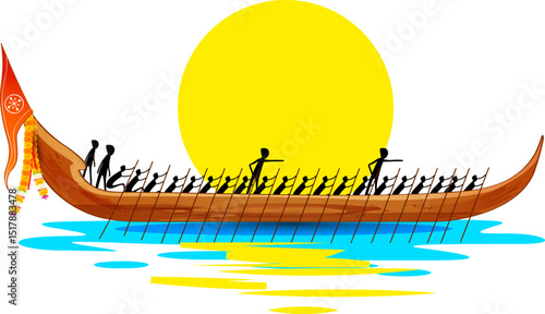 snakeboat race in Onam celebration background for Happy Onam festival of South India Kerala