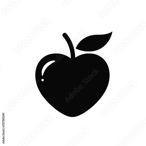 Heart shaped apple fruit icon graphic design