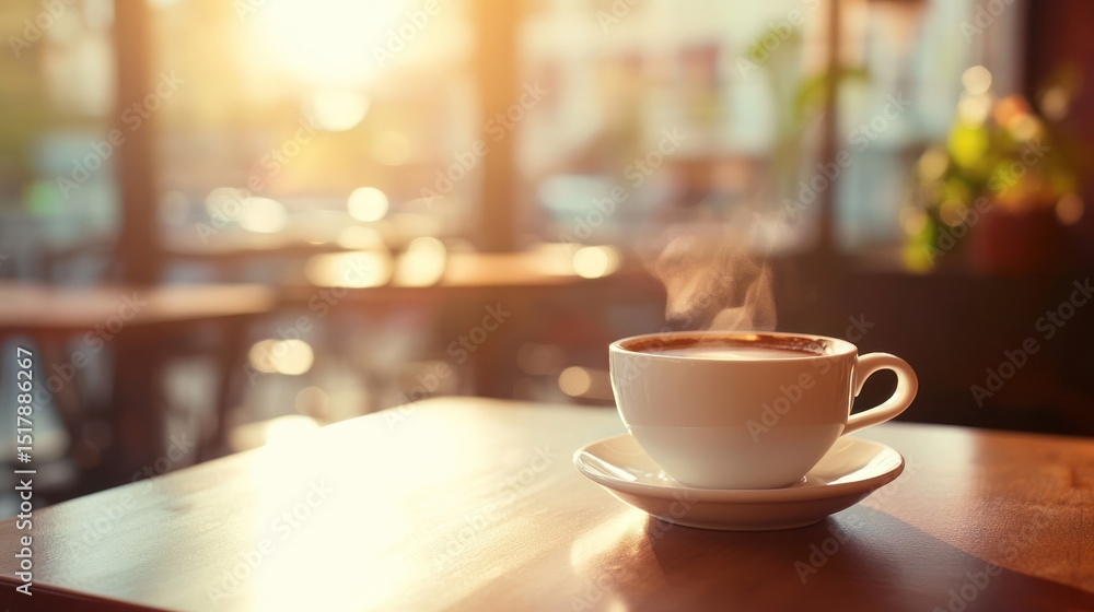 Warm Morning Coffee at a Cozy Cafe Warm Morning Coffee at a Cozy Cafe