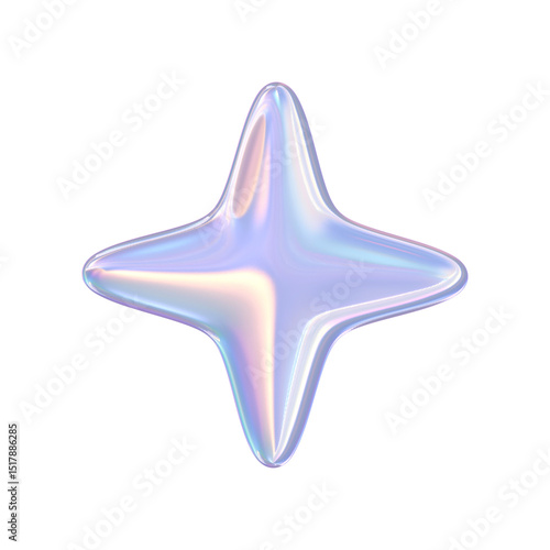 3D Glassy Sparkle Star