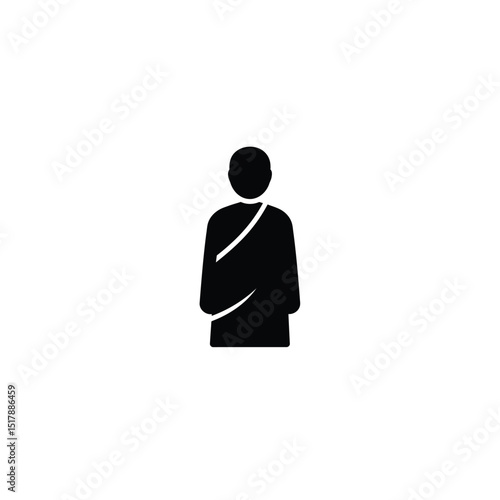Simple monk icon buddhist priest spiritual symbol
