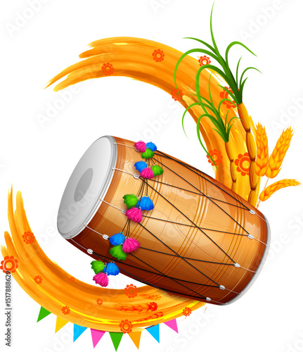 illustration of Happy Lohri holiday background for Punjabi festival