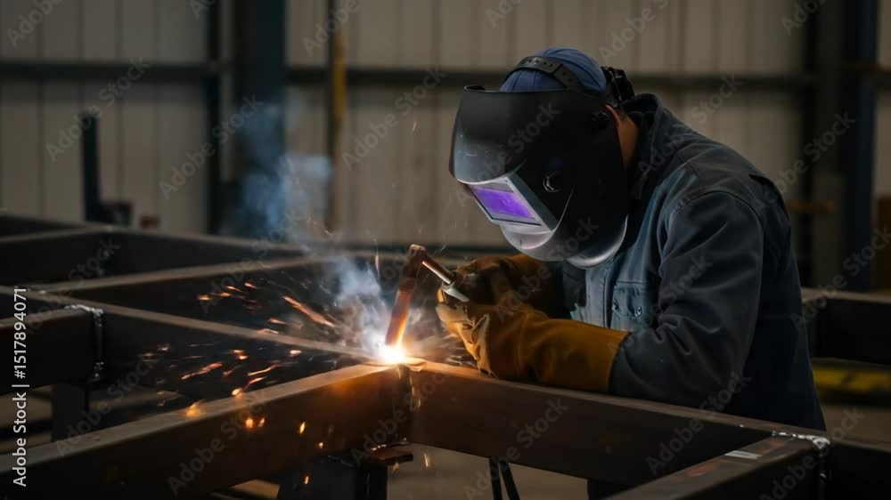 Welding industrial worker metal fabrication process Welding industrial worker metal fabrication process