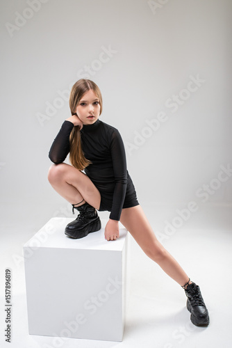 teenage girl model poses