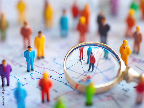 Customer insight marketing concept showing market research for understanding behavior and preferences
