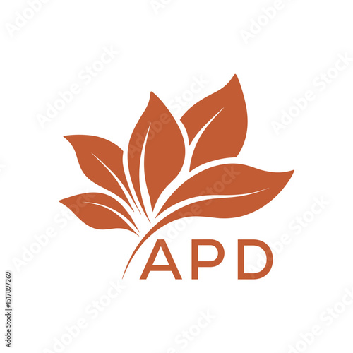 Elegant Botanical Leaf Logo Design with APD Text . APD Letter logo .

