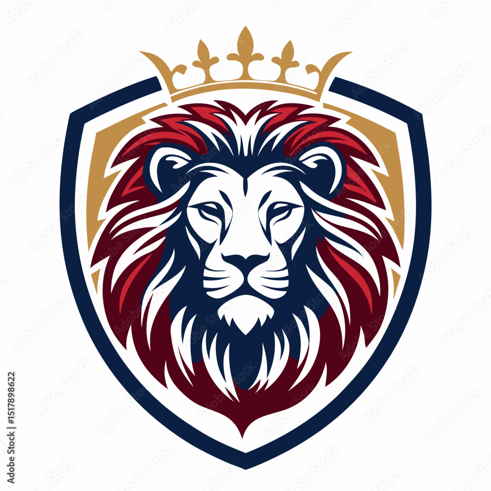 Fototapeta premium Lion Head. Flat Design.
