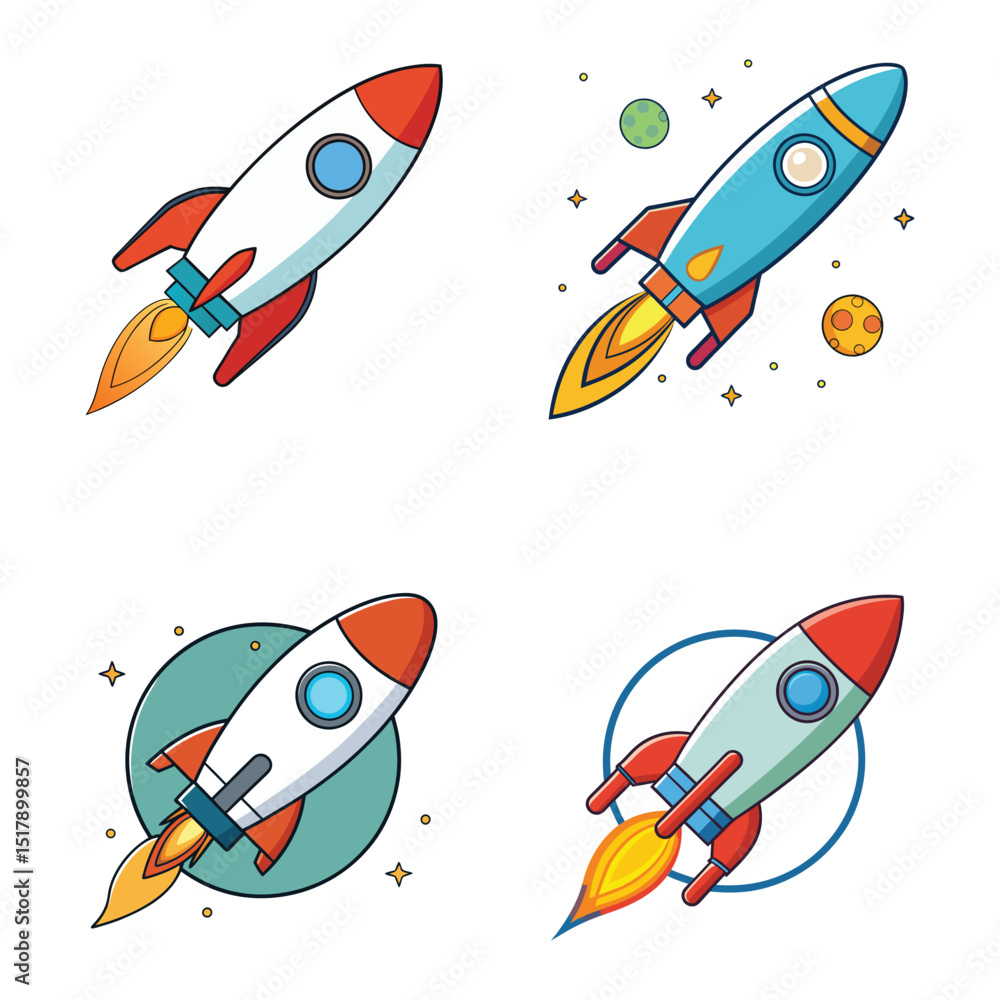 Rocket Flying In Space Cartoon Rocket Flying In Space Cartoon