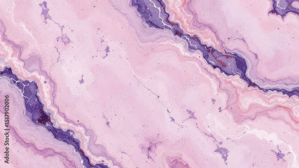 Naklejka premium Pink and Purple Marble Texture: a stunning artistic interpretation of marble, this image is filled with delicate waves of pink and purple hues, evokes feelings of elegance.