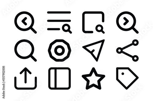 Essential UI tools and elements for developers Ui line icon