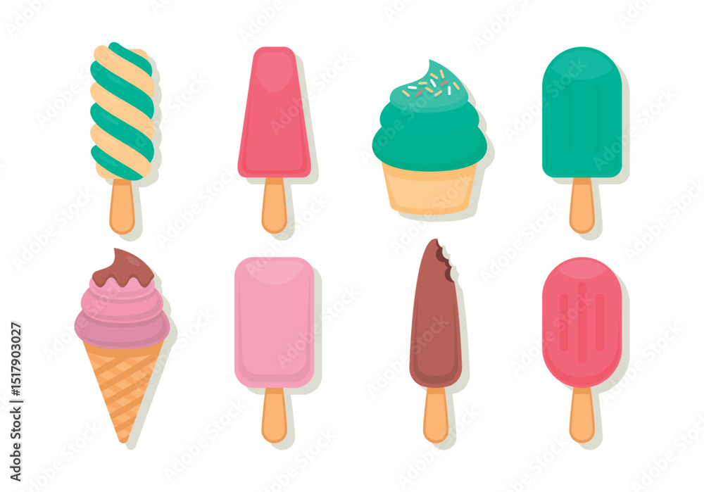 Set tasty ice cream collection Set tasty ice cream collection