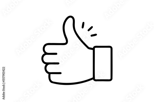 Simple line art thumbs up hand gesture icon