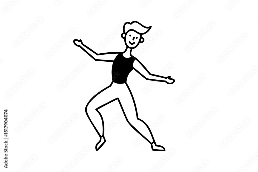 Fototapeta premium Happy person dancing joyfully active lifestyle movement