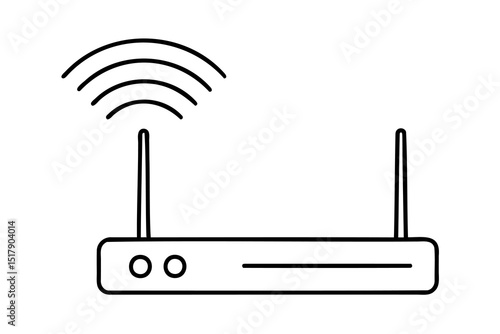 Wireless router icon line art simple design internet wifi