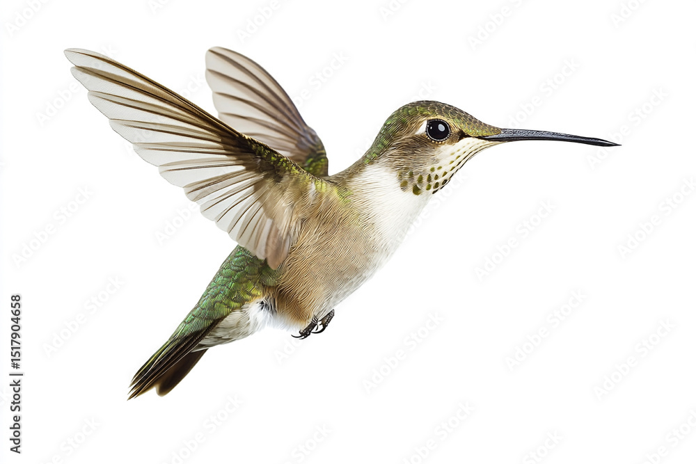 Fototapeta premium Tiny Hummingbird Hovering Mid-Flight