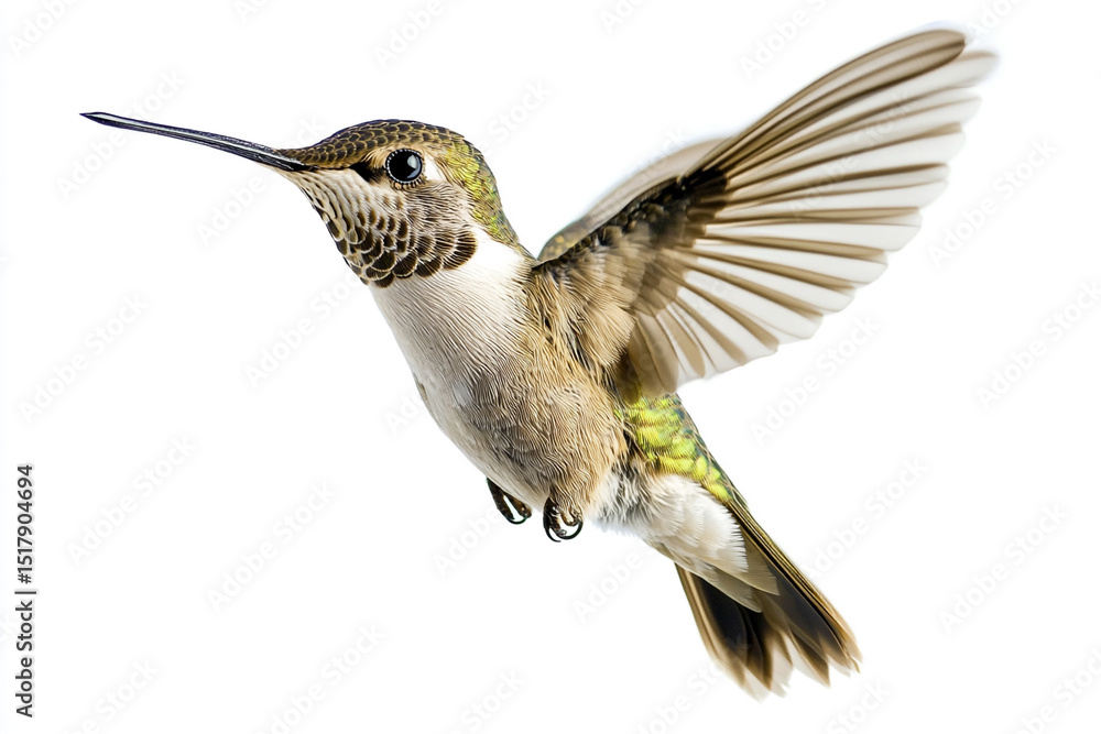 Fototapeta premium Tiny Hummingbird Hovering Mid-Flight