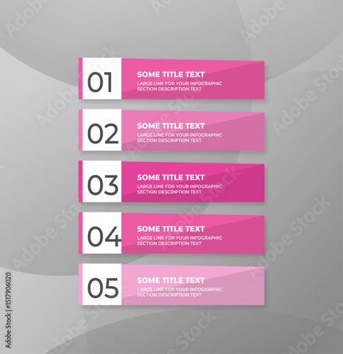 pink set vector infographic template for your information