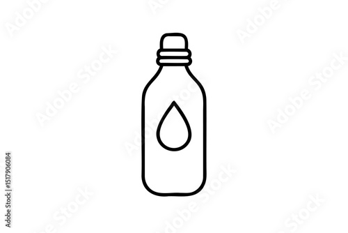 Simple line drawing water bottle icon hydration health wellness