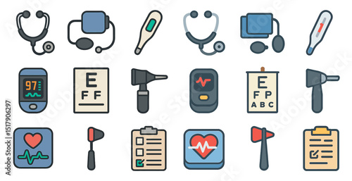 Medical icons set for health apps and educational materials