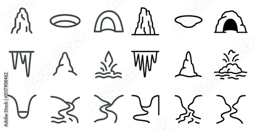 Diverse natural formations and structures for geological study