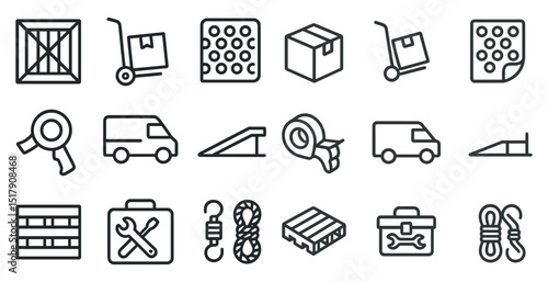 Logistic and shipping icons collection for packaging and delivery design