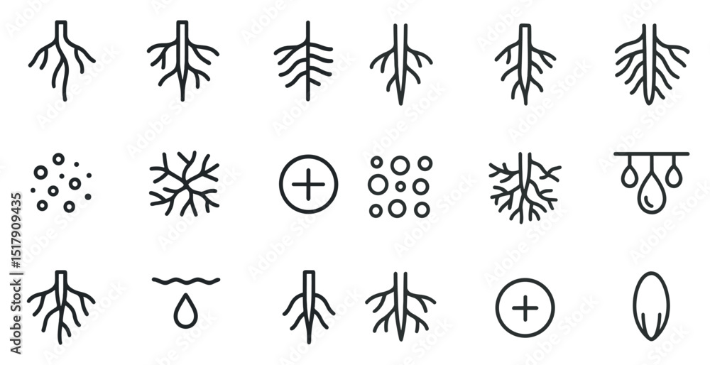 Fototapeta premium Minimalist plant and nature icons for design projects