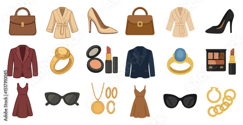 Chic fashion accessories and clothing set for stylish outfits design