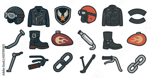 Biker gear and accessories collection for enthusiasts and designers