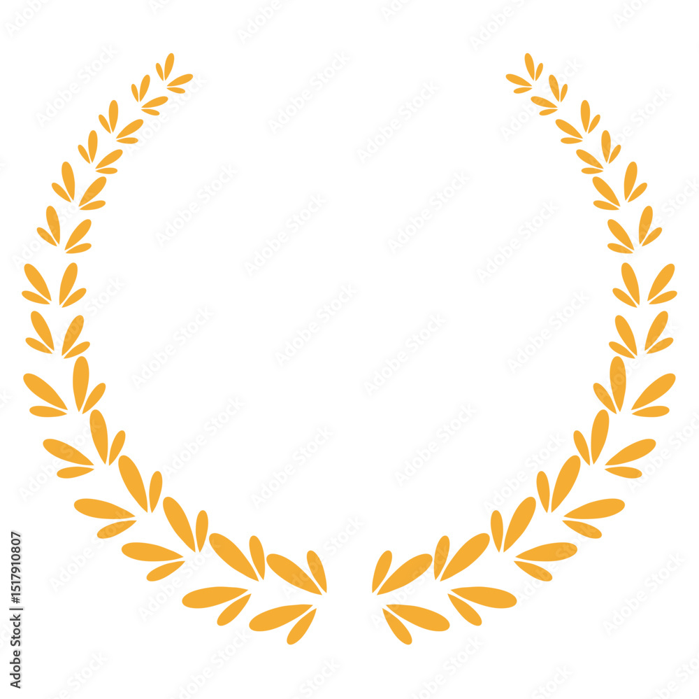 Gold Laurel Wreath Illustration Set 