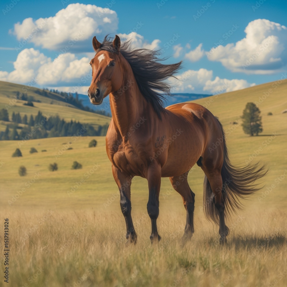 Fototapeta premium A horse at the meadow