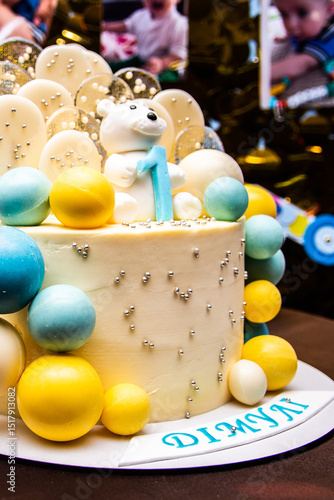 cake for a boy's first birthday