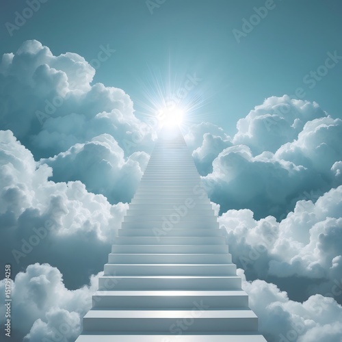 Stairway to Heaven Leading to a Bright Light in the Sky