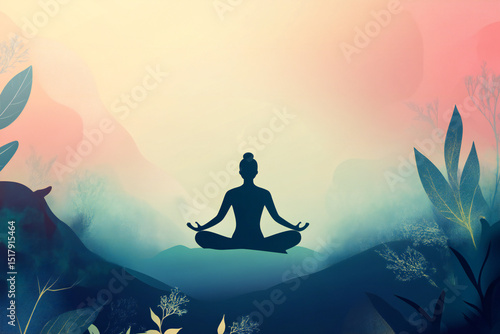 Wallpaper Mural Serene Meditation Silhouette in Nature Torontodigital.ca