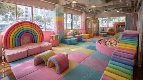 Wallpaper Mural Colorful play area for kids rainbow design Torontodigital.ca