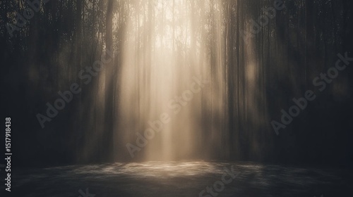 Misty forest light