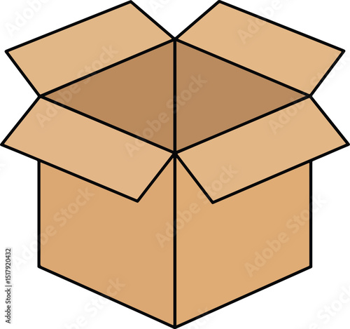 minimal delivery box with open lid