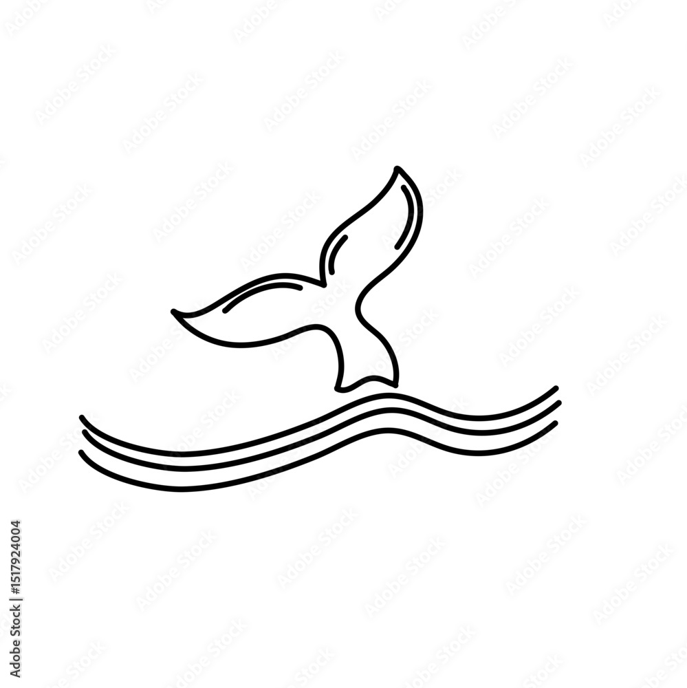 Obraz premium Whale tail jump doodle 