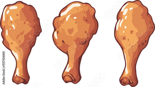 Cartoon fried chicken leg illustration material
