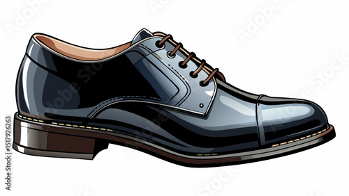 A detailed side view of black Derby shoes with open lacing, captured against a plain white background, highlighting smooth leather finish, rounded toes, and versatile formal to semi-formal appeal.