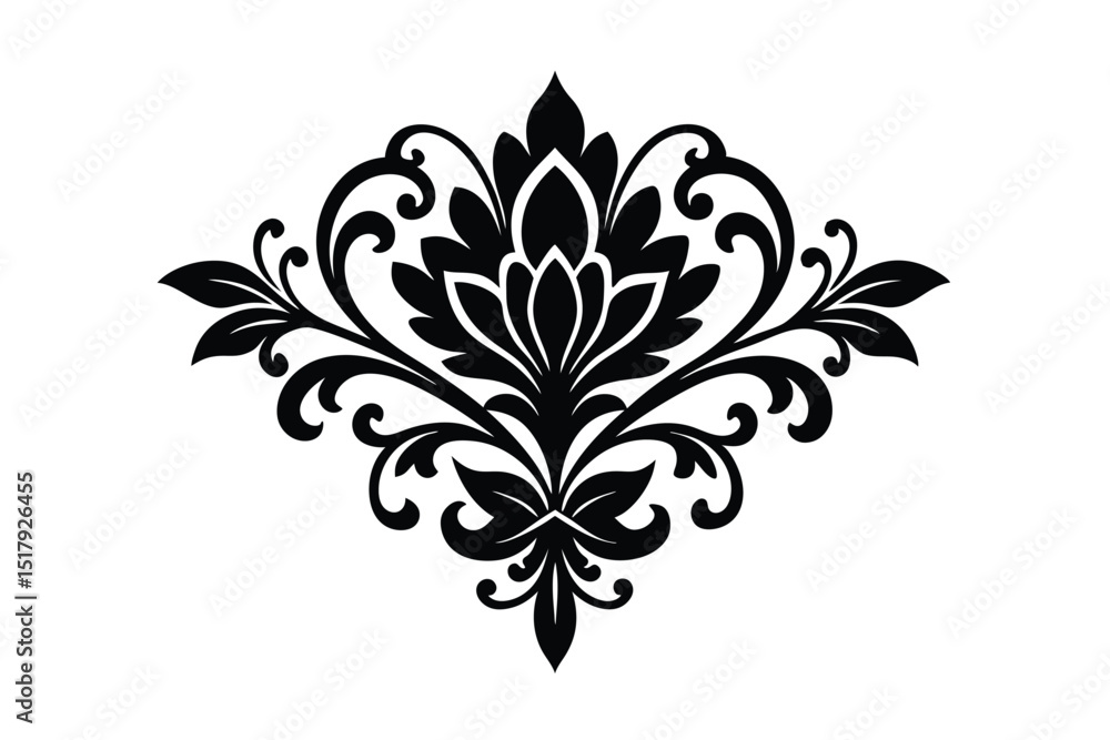 Floral damask victorian vector line art Floral damask victorian vector line art